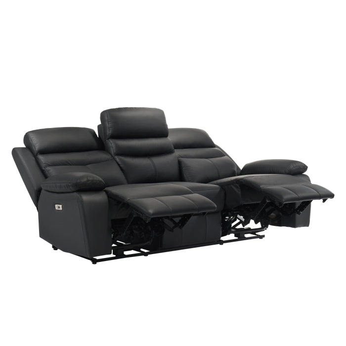 9628BLK*2PW 2pc Set: Sofa, Love (Power) - 9628BLK*2PW