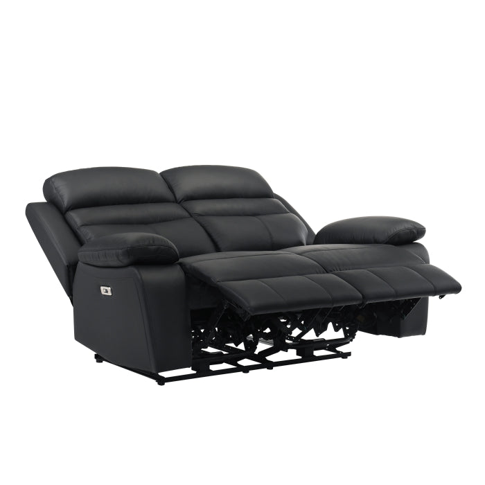 9628BLK-2PW Power Double Reclining Love Seat - 9628BLK-2PW