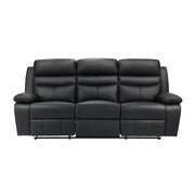 9628BLK-3 Double Reclining Sofa - 9628BLK-3