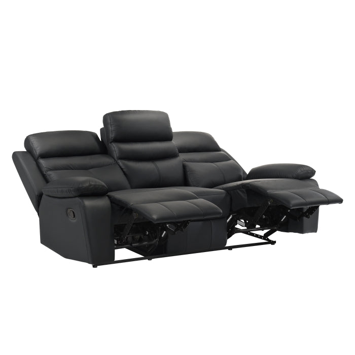 9628BLK-3 Double Reclining Sofa - 9628BLK-3