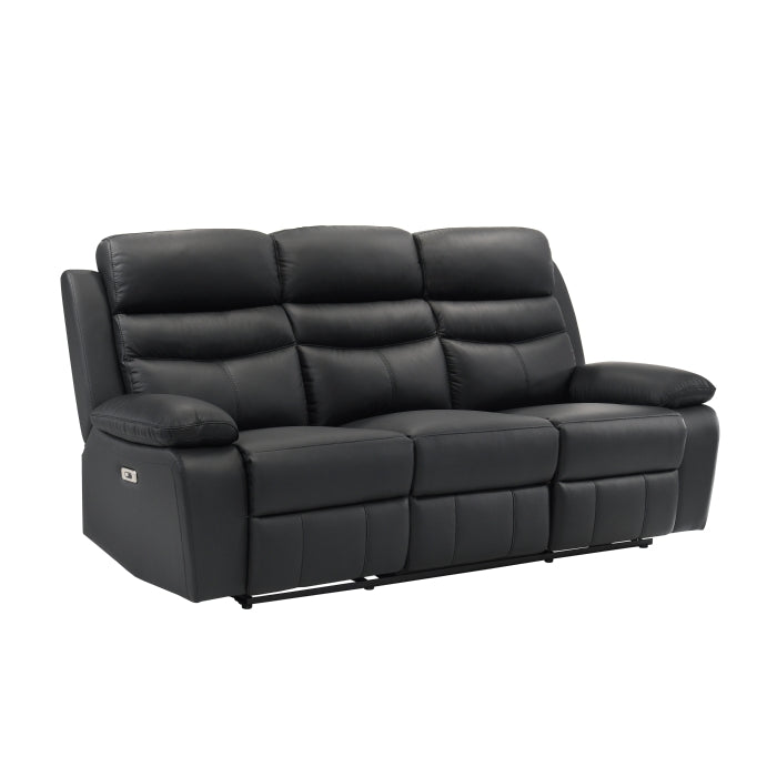 9628BLK-3PW Power Double Reclining Sofa - 9628BLK-3PW