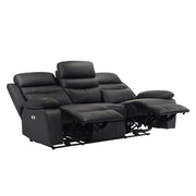 9628BLK-3PW Power Double Reclining Sofa - 9628BLK-3PW