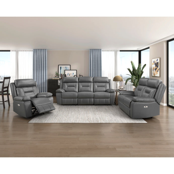 9629DGY-2PW Power Double Reclining Love Seat - 9629DGY-2PW