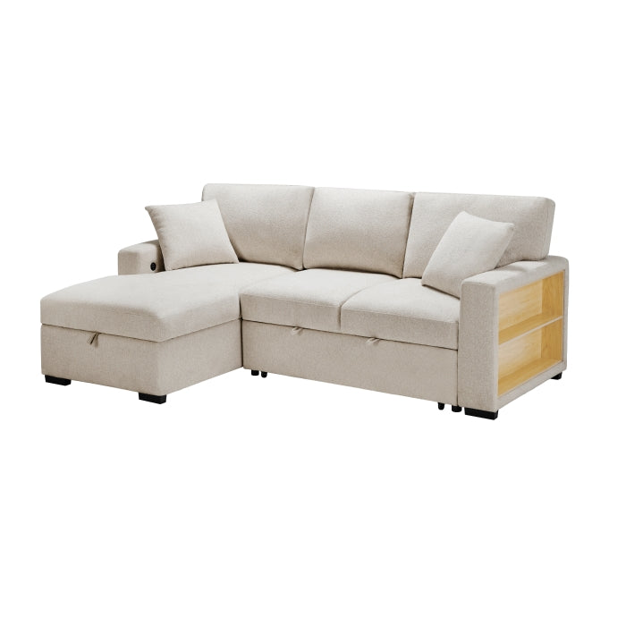 9630BE*2LC2R (2) Sectional with Left Chaise, Pull-out Bed and Hidden Storage, Charging Ports - 9630BE*2LC2R