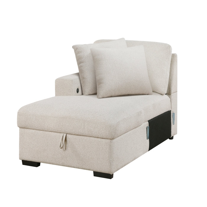 9630BE*2LC2R (2) Sectional with Left Chaise, Pull-out Bed and Hidden Storage, Charging Ports - 9630BE*2LC2R