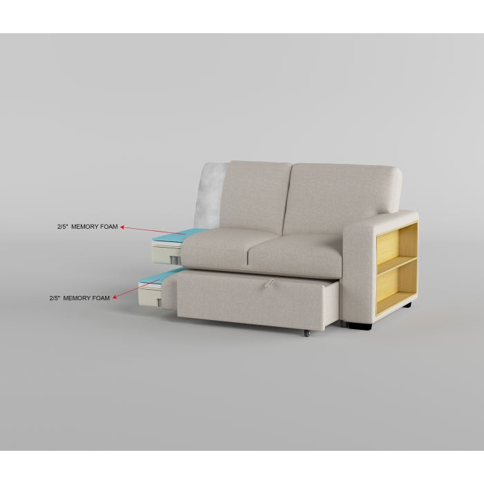 9630BE*2LC2R (2) Sectional with Left Chaise, Pull-out Bed and Hidden Storage, Charging Ports - 9630BE*2LC2R
