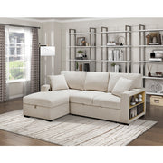 9630BE*2LC2R (2) Sectional with Left Chaise, Pull-out Bed and Hidden Storage, Charging Ports - 9630BE*2LC2R