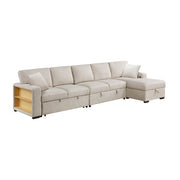 9630BE*32LRC (3)Sectional with Right Chaise, Pull-out Bed, Hidden Storages and Shelves, Charging Ports - 9630BE*32LRC