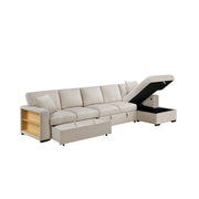 9630BE*32LRC (3)Sectional with Right Chaise, Pull-out Bed, Hidden Storages and Shelves, Charging Ports - 9630BE*32LRC