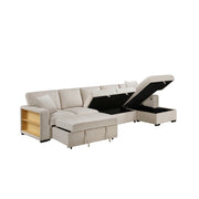 9630BE*32LRC (3)Sectional with Right Chaise, Pull-out Bed, Hidden Storages and Shelves, Charging Ports - 9630BE*32LRC