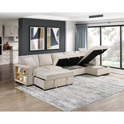 9630BE*32LRC (3)Sectional with Right Chaise, Pull-out Bed, Hidden Storages and Shelves, Charging Ports - 9630BE*32LRC
