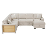9630BE*42LRC (4)Sectional with Right Chaise, Pull-out Bed, Hidden Storages and Shelves, Charging Ports - 9630BE*42LRC