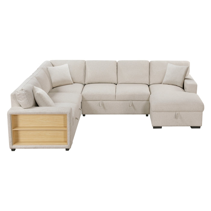 9630BE*42LRC (4)Sectional with Right Chaise, Pull-out Bed, Hidden Storages and Shelves, Charging Ports - 9630BE*42LRC