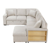 9630BE*42LRC (4)Sectional with Right Chaise, Pull-out Bed, Hidden Storages and Shelves, Charging Ports - 9630BE*42LRC