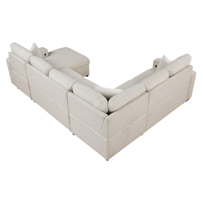 9630BE*42LRC (4)Sectional with Right Chaise, Pull-out Bed, Hidden Storages and Shelves, Charging Ports - 9630BE*42LRC