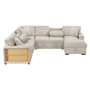 9630BE*42LRC (4)Sectional with Right Chaise, Pull-out Bed, Hidden Storages and Shelves, Charging Ports - 9630BE*42LRC