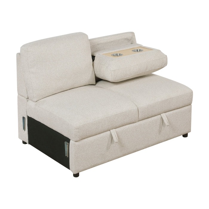 9630BE*42LRC (4)Sectional with Right Chaise, Pull-out Bed, Hidden Storages and Shelves, Charging Ports - 9630BE*42LRC