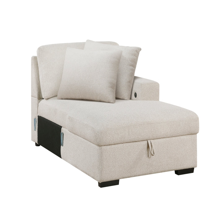 9630BE*42LRC (4)Sectional with Right Chaise, Pull-out Bed, Hidden Storages and Shelves, Charging Ports - 9630BE*42LRC