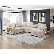 9630BE*42LRC (4)Sectional with Right Chaise, Pull-out Bed, Hidden Storages and Shelves, Charging Ports - 9630BE*42LRC