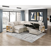 9630BE*42LRC (4)Sectional with Right Chaise, Pull-out Bed, Hidden Storages and Shelves, Charging Ports - 9630BE*42LRC