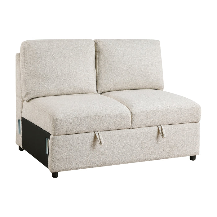 9630BE*4LC2R (4)Sectional with Left Chaise, Pull-out Bed, Hidden Storages and Shelves, Charging Ports - 9630BE*4LC2R