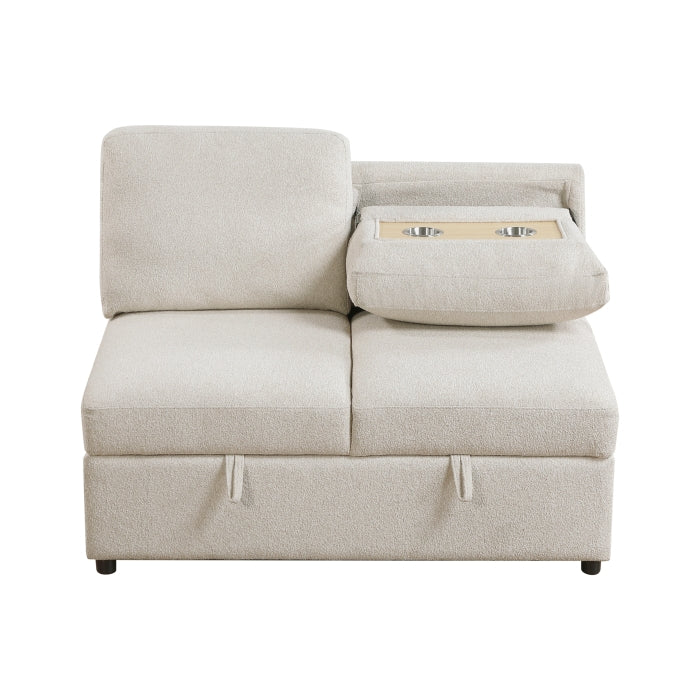 9630BE*4LC2R (4)Sectional with Left Chaise, Pull-out Bed, Hidden Storages and Shelves, Charging Ports - 9630BE*4LC2R