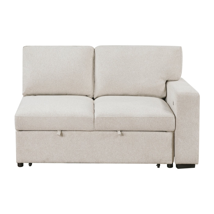 9630BE*4LC2R (4)Sectional with Left Chaise, Pull-out Bed, Hidden Storages and Shelves, Charging Ports - 9630BE*4LC2R