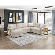 9630BE*4LC2R (4)Sectional with Left Chaise, Pull-out Bed, Hidden Storages and Shelves, Charging Ports - 9630BE*4LC2R