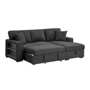 9630BK*22LRC (2)Sectional with Right Chaise, Pull-out Bed, Hidden Storage and Shelves, Charging Ports - 9630BK*22LRC