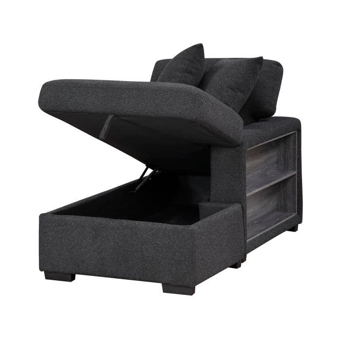 9630BK*22LRC (2)Sectional with Right Chaise, Pull-out Bed, Hidden Storage and Shelves, Charging Ports - 9630BK*22LRC