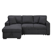 9630BK*2LC2R (2) Sectional with Left Chaise, Pull-out Bed and Hidden Storage, Charging Ports - 9630BK*2LC2R