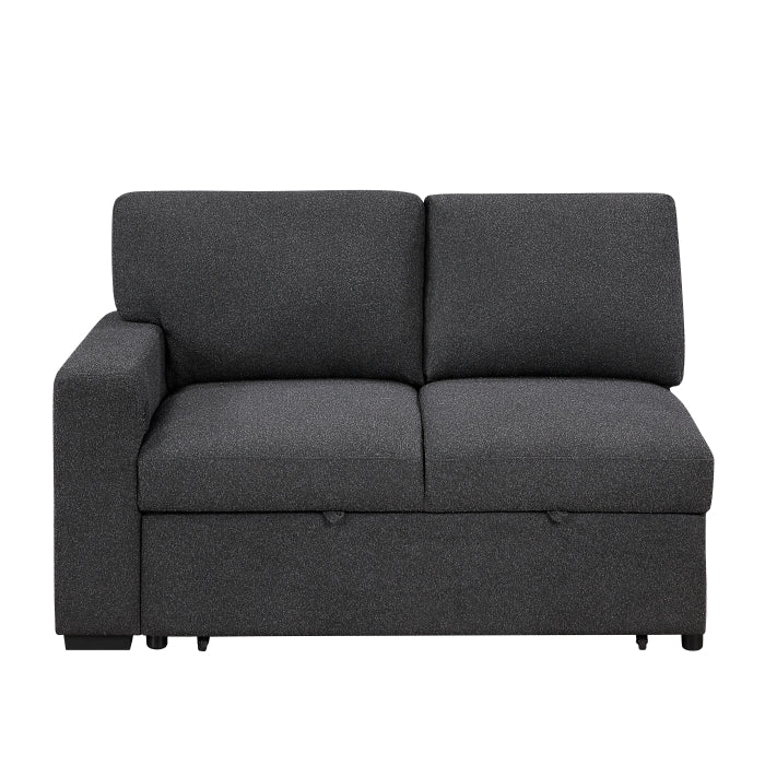 9630BK*32LRC (3)Sectional with Right Chaise, Pull-out Bed, Hidden Storages and Shelves, Charging Ports - 9630BK*32LRC