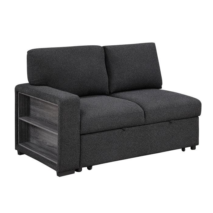 9630BK*32LRC (3)Sectional with Right Chaise, Pull-out Bed, Hidden Storages and Shelves, Charging Ports - 9630BK*32LRC