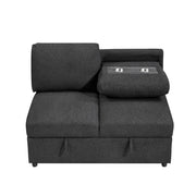 9630BK*32LRC (3)Sectional with Right Chaise, Pull-out Bed, Hidden Storages and Shelves, Charging Ports - 9630BK*32LRC