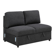9630BK*32LRC (3)Sectional with Right Chaise, Pull-out Bed, Hidden Storages and Shelves, Charging Ports - 9630BK*32LRC