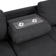 9630BK*3LC2R (3)Sectional with Left Chaise, Pull-out Bed, Hidden Storages  and Shelves, Charging Ports - 9630BK*3LC2R