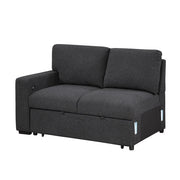 9630BK*42LRC (4)Sectional with Right Chaise, Pull-out Bed, Hidden Storages and Shelves, Charging Ports - 9630BK*42LRC