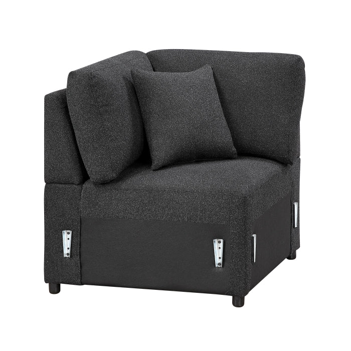 9630BK*42LRC (4)Sectional with Right Chaise, Pull-out Bed, Hidden Storages and Shelves, Charging Ports - 9630BK*42LRC