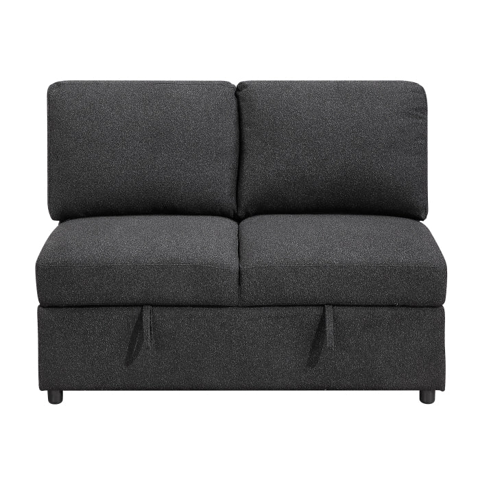 9630BK*42LRC (4)Sectional with Right Chaise, Pull-out Bed, Hidden Storages and Shelves, Charging Ports - 9630BK*42LRC