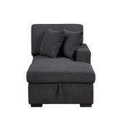 9630BK*42LRC (4)Sectional with Right Chaise, Pull-out Bed, Hidden Storages and Shelves, Charging Ports - 9630BK*42LRC