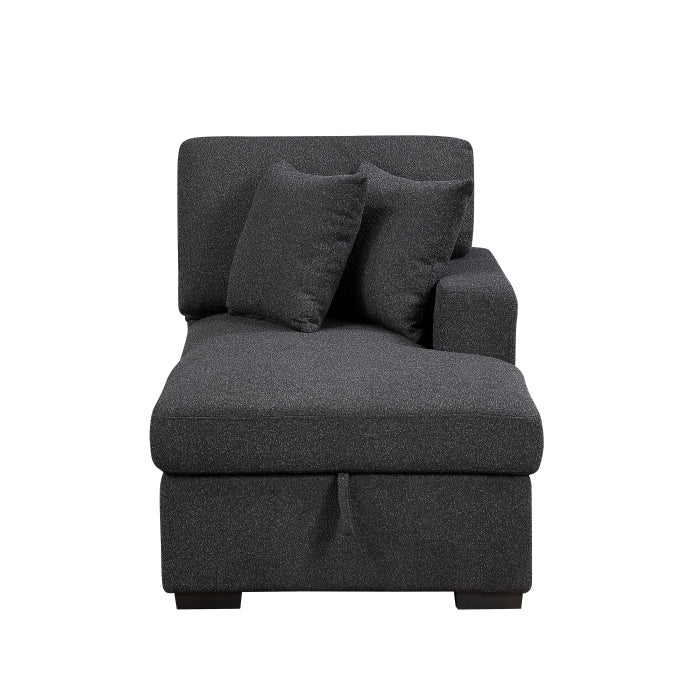 9630BK*42LRC (4)Sectional with Right Chaise, Pull-out Bed, Hidden Storages and Shelves, Charging Ports - 9630BK*42LRC