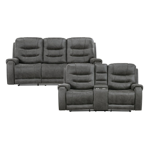 9634DGY*2 2pc Set: Sofa, Love - 9634DGY*2