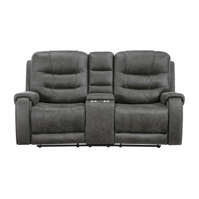 9634DGY*2 2pc Set: Sofa, Love - 9634DGY*2