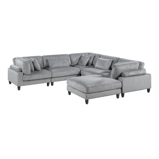 9688GY*63CR2ACOT (6)6-Piece Modular Sectional with Ottoman - 9688GY*63CR2ACOT