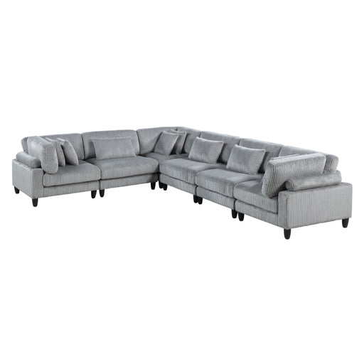 9688GY*63CR3AC (6)6-Piece Modular Sectional - 9688GY*63CR3AC