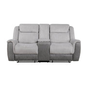 9703GY-2 Double Reclining Love Seat with Center Console - 9703GY-2
