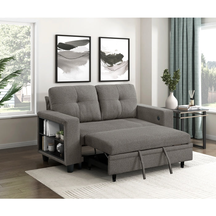 9705DB-2* (2)Love Seat with Pull-out Bed, Shelves and Charging Ports - 9705DB-2*