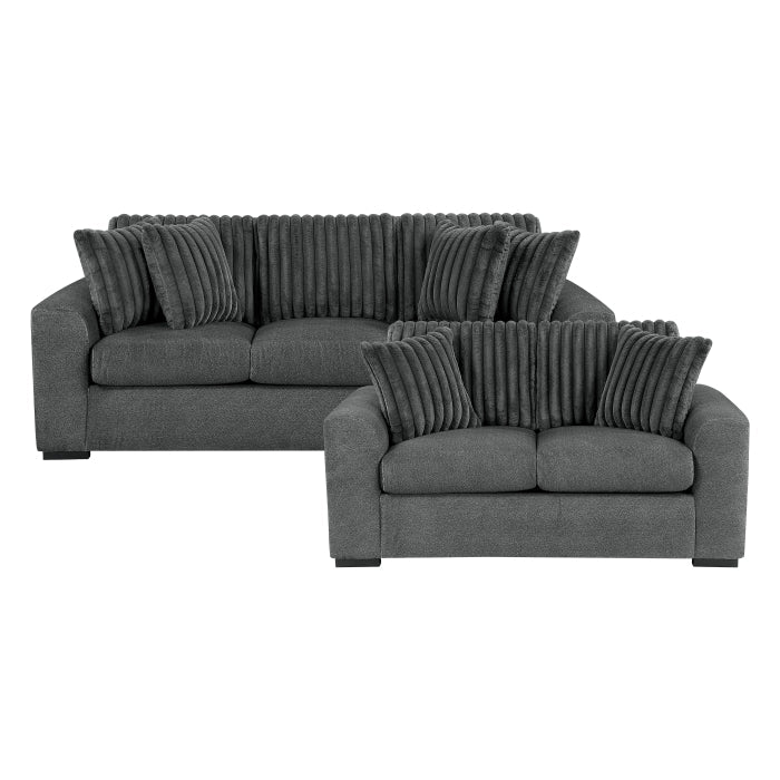 9720DGY*2 2pc Set: Sofa, Love - 9720DGY*2