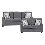 9748DGY*2 2pc Set: Sofa, Love - 9748DGY*2