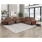 9790BRW*6LRRRPWH (6)6-Piece Modular Power Reclining Sectional with Power Headrests and Charging Ports - 9790BRW*6LRRRPWH